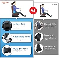 Vista 9 de Almohada de soporte lumbar Lofty Aim para coche, almohada lumbar de espuma viscoelástica para alivio del dolor lumbar - Cojín para la espalda al