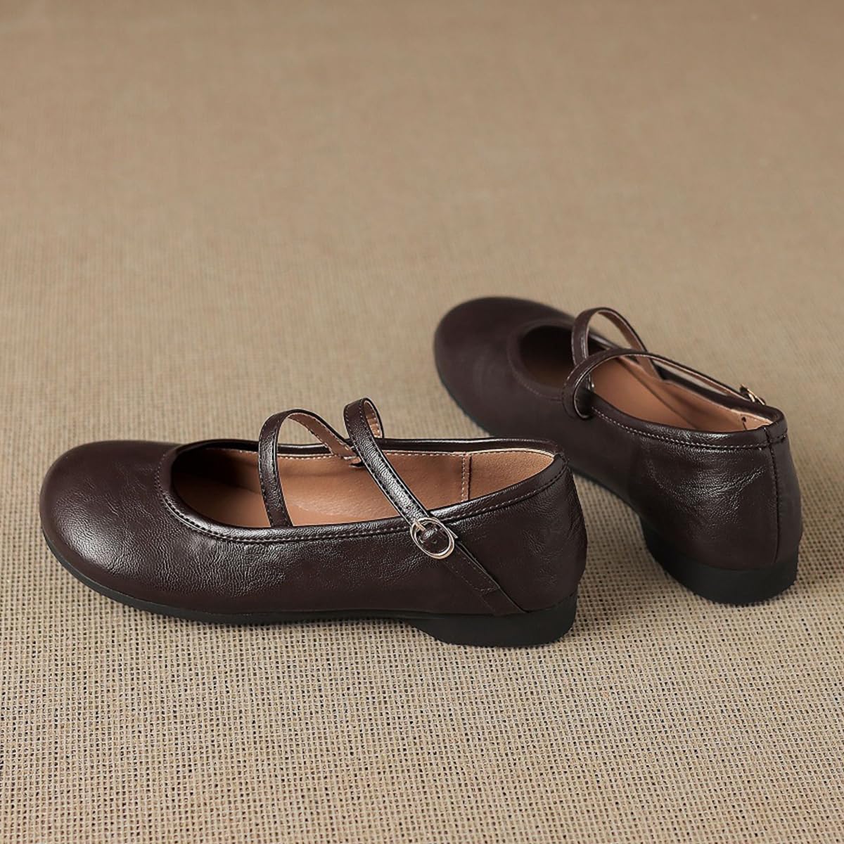 Ballerine Mary Jane Donna Doppia Cinturino Punta