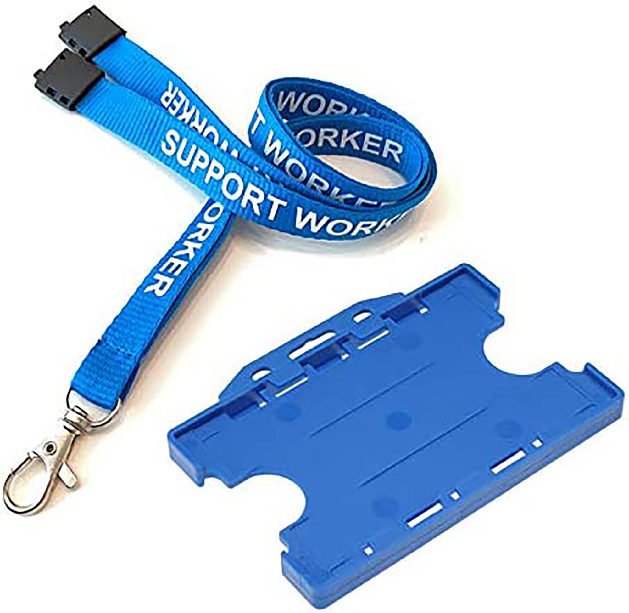 Pcl Media Ltd Support Holder Support Worker Printed Lanyards With Safety Breakaway Clip With Double Sided Id Card Holder
