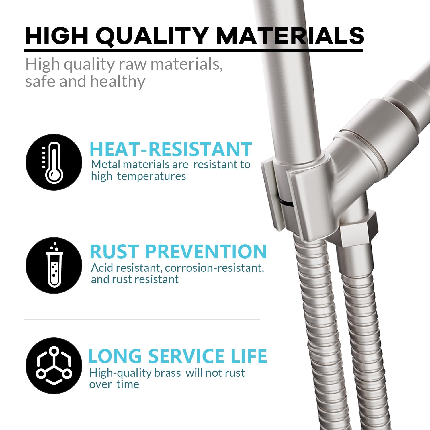 Soporte de cabezal de ducha de mano de metal, soporte de varita de ducha ajustable con soporte universal para brazo de ducha y bola pivotante de latón, para conectar el brazo de ducha y la manguera de