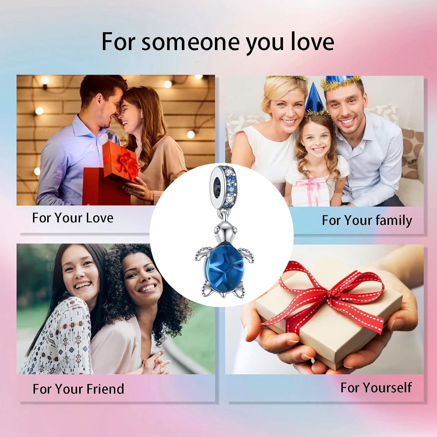 Birthday Fashion Love Heart Dangle Charm 925 Sterling Silver Charms fits Bracelets and Necklace Pendant Bead Charms Jewelry Present for Women Family Friends - Image 7