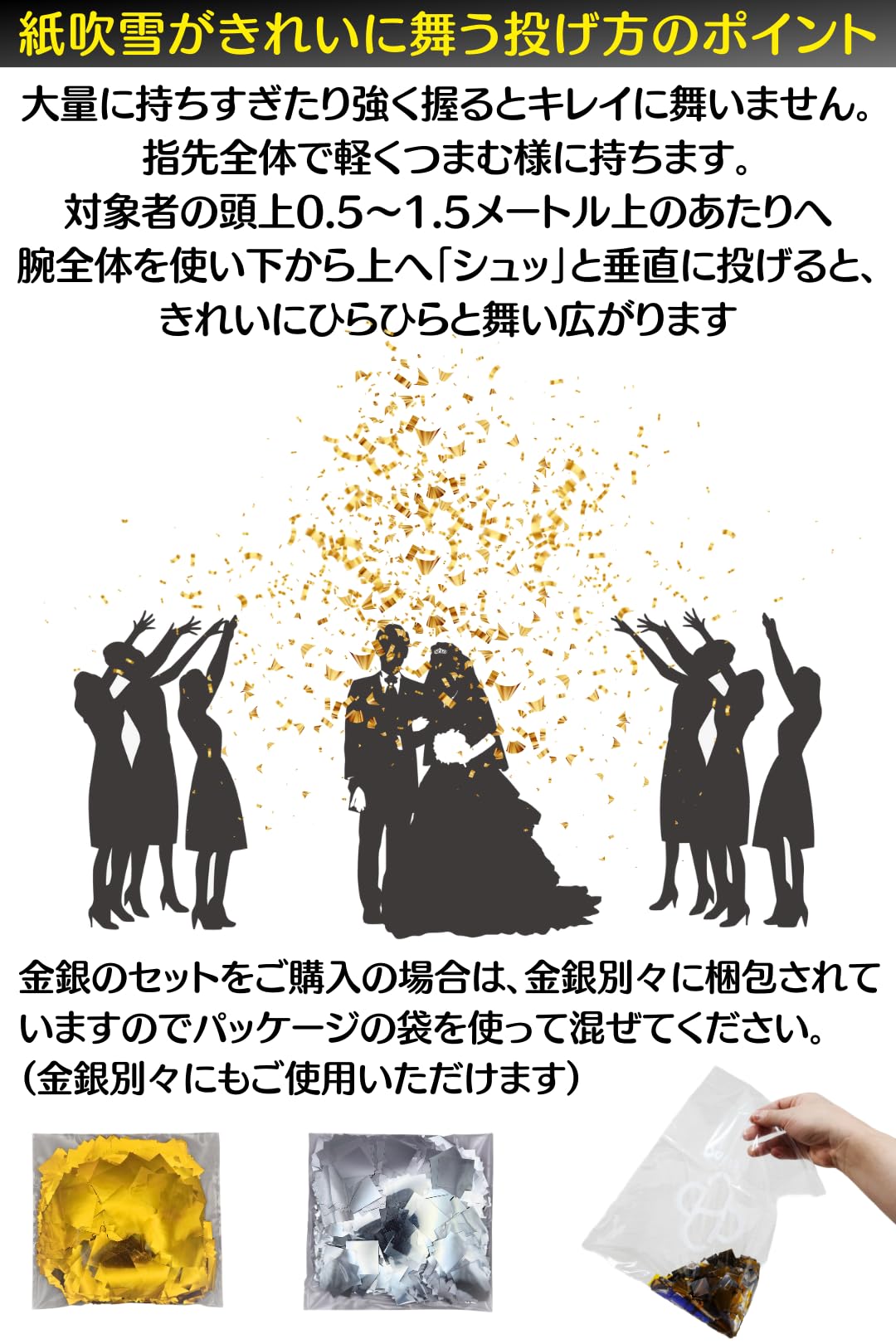 Amazon.co.jp: Daisybee 紙吹雪 キラキラ 銀 コンフェッティ シルバー