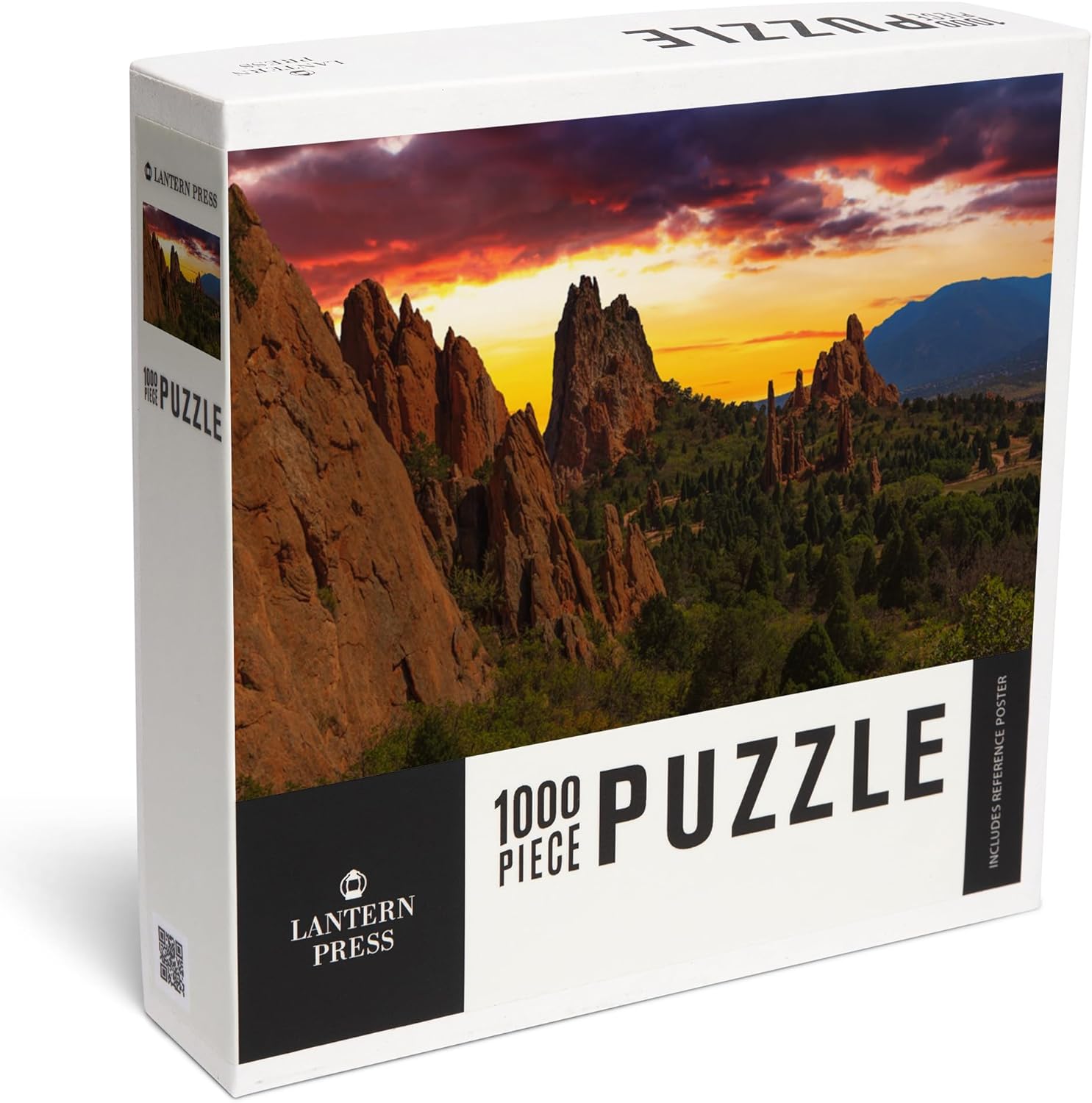 Lantern Press Colorado Springs, Colorado, Garden of the Gods at Sunset, Photography 1000 Piece Jigsaw Puzzle for Adults, Made in USA with Reference Poster