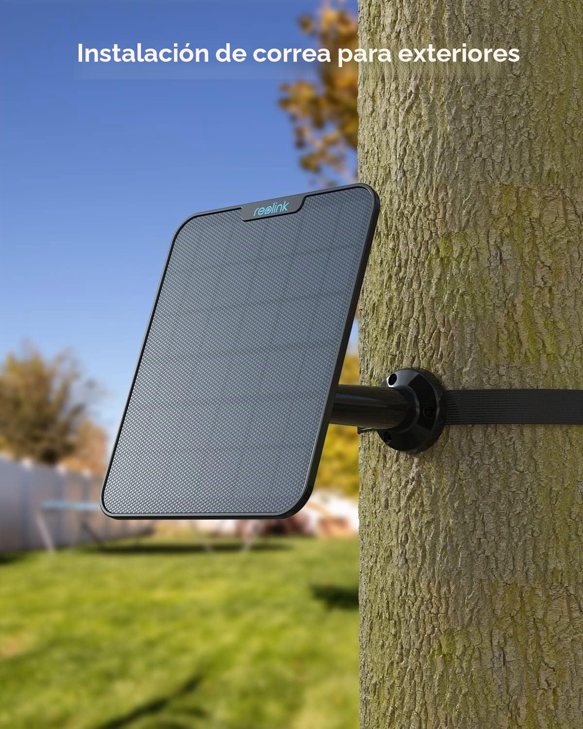 Reolink [Versión Actualizada 2023] 6W Panel Solar (Negro) para Cámara Vigilancia Inalámbrica con Batería, Fuente de Alimentación Continua, Impermeable, 360° de Montaje Ajustable(con Cable de 4m)