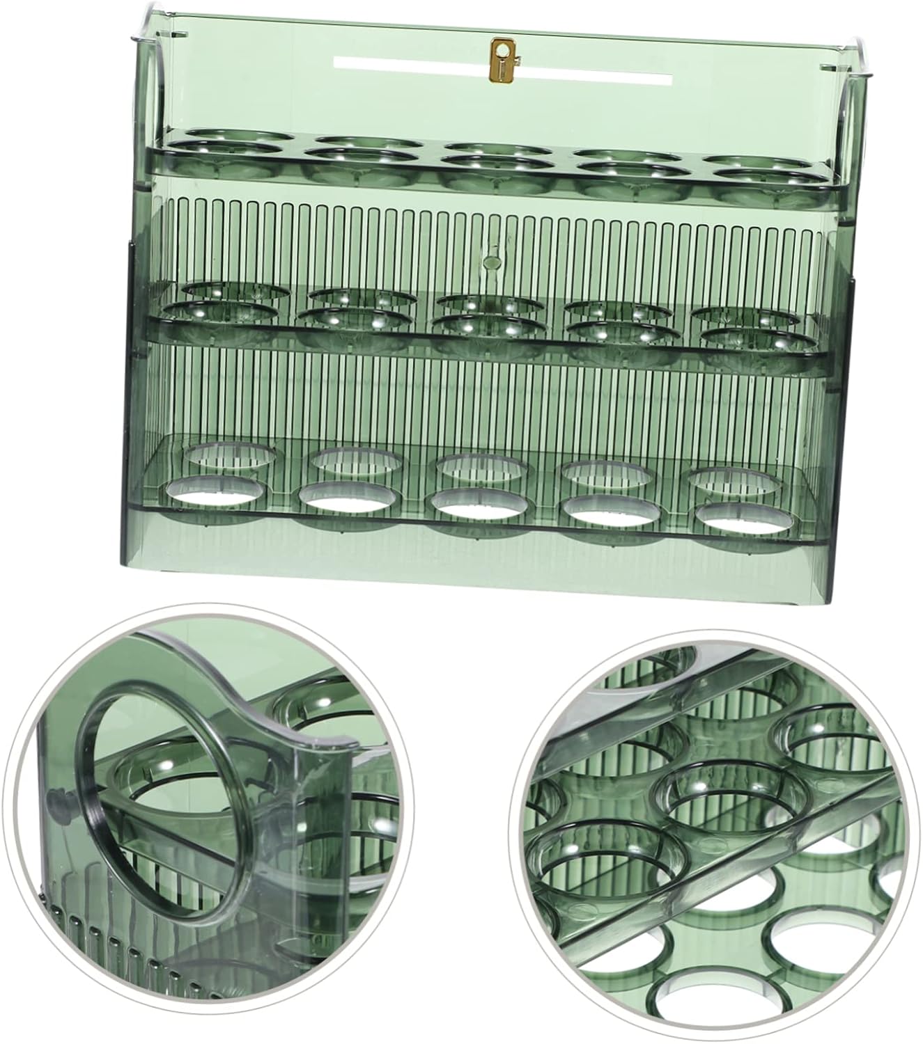 Egg Holder for Refrigerator Egg Storage Container Capacity Egg Organizer with Vertical Design for Kitchen Home Restaurant Use Transparent