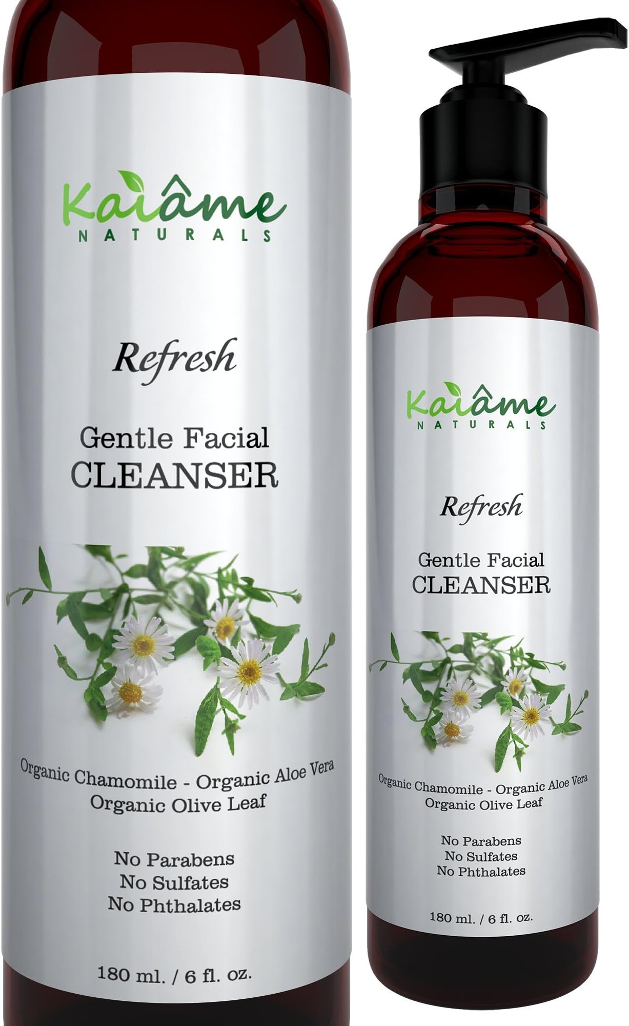 Kaiame Naturals Gentle Facial Cleanser for Women and Men, 6 oz, All Natural and Organic, For All Skin Types, Anti-Aging, Exfoliates and Moisturizes