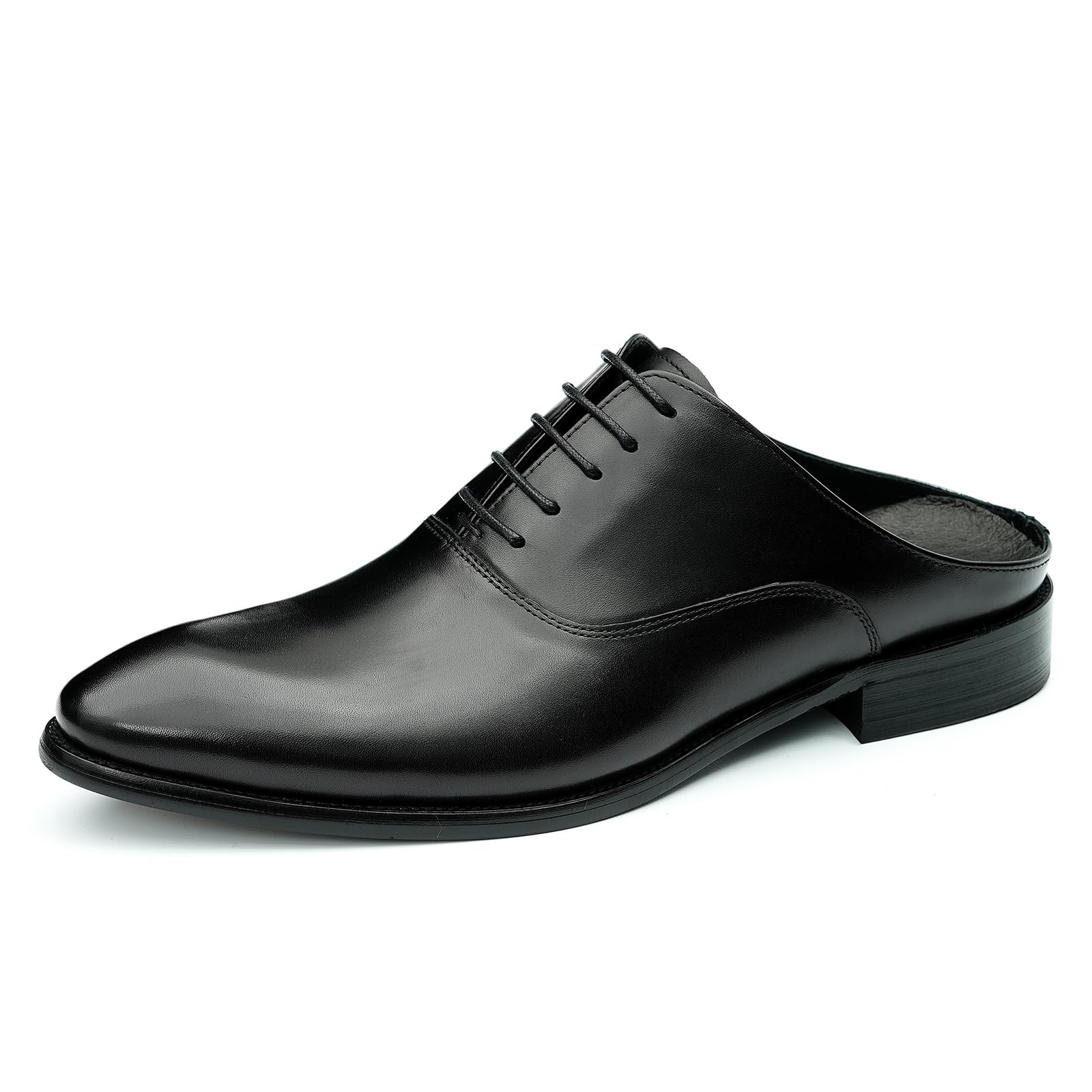 Jofeat Męskie kapcie biurowe formalne buty robocze ze szpiczastymi noskami ze skóry Oxford, kolor czarny, 41 EU