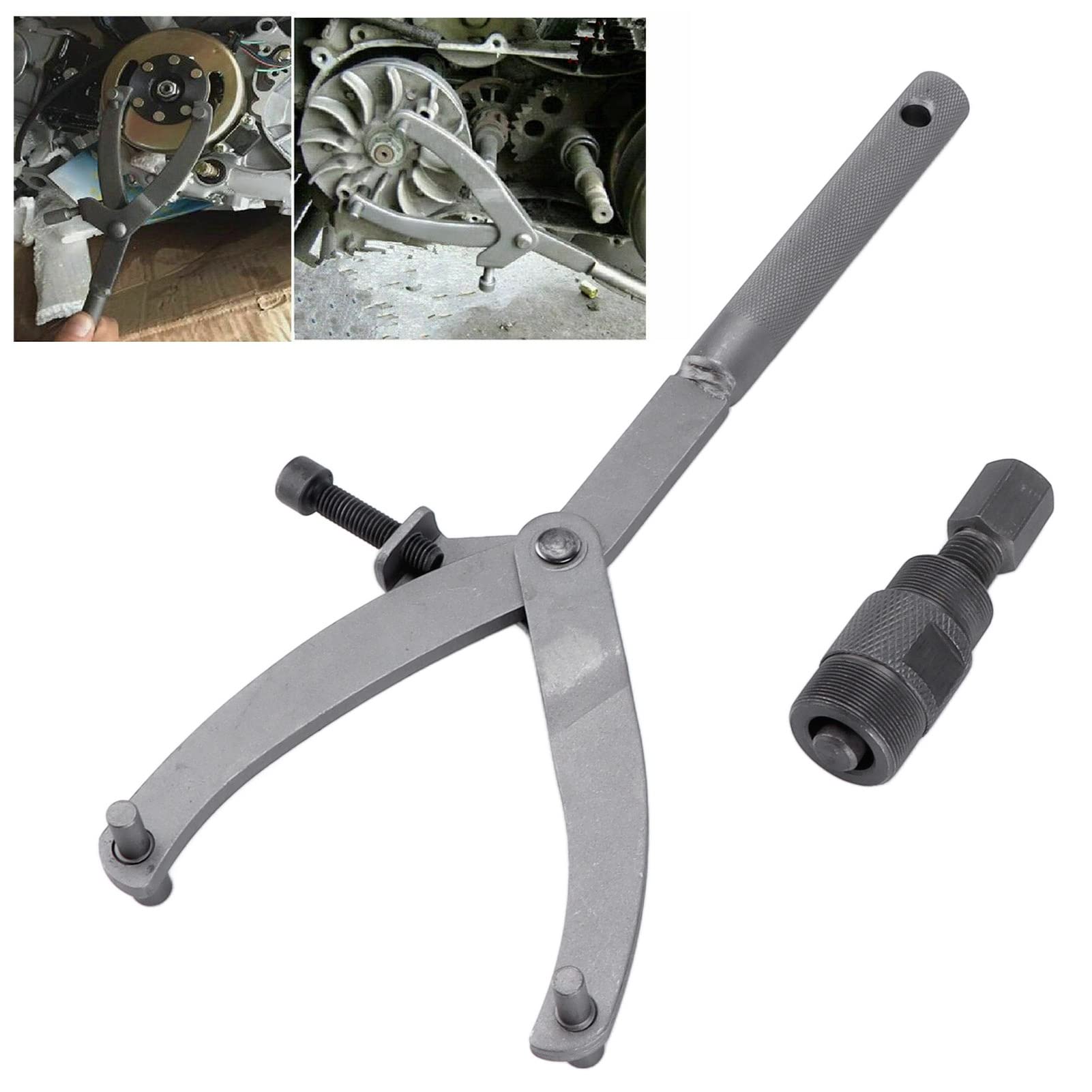 CHICIRIS Klucz do koła zamachowego sprzęgła motocyklowego, regulowany, 24 mm, 27 mm, magnetyczny ściągacz do koła zamachowego do ATV Scooter Dirt Bike Go Kart