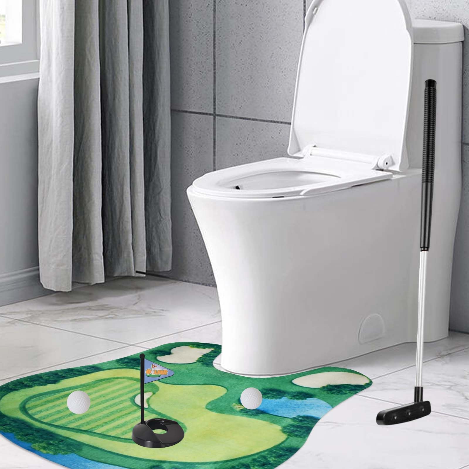 Coffret Cadeau de Golf de Toilette, Mini Cadeau Amusant pour Homme, Jeu de Toilettes, Jeu de Salle de Bain, Salle Bain Golf Set, Golf Toilettes Jouet, pour hommes anniversaire cadeau d'anniversaire - 3