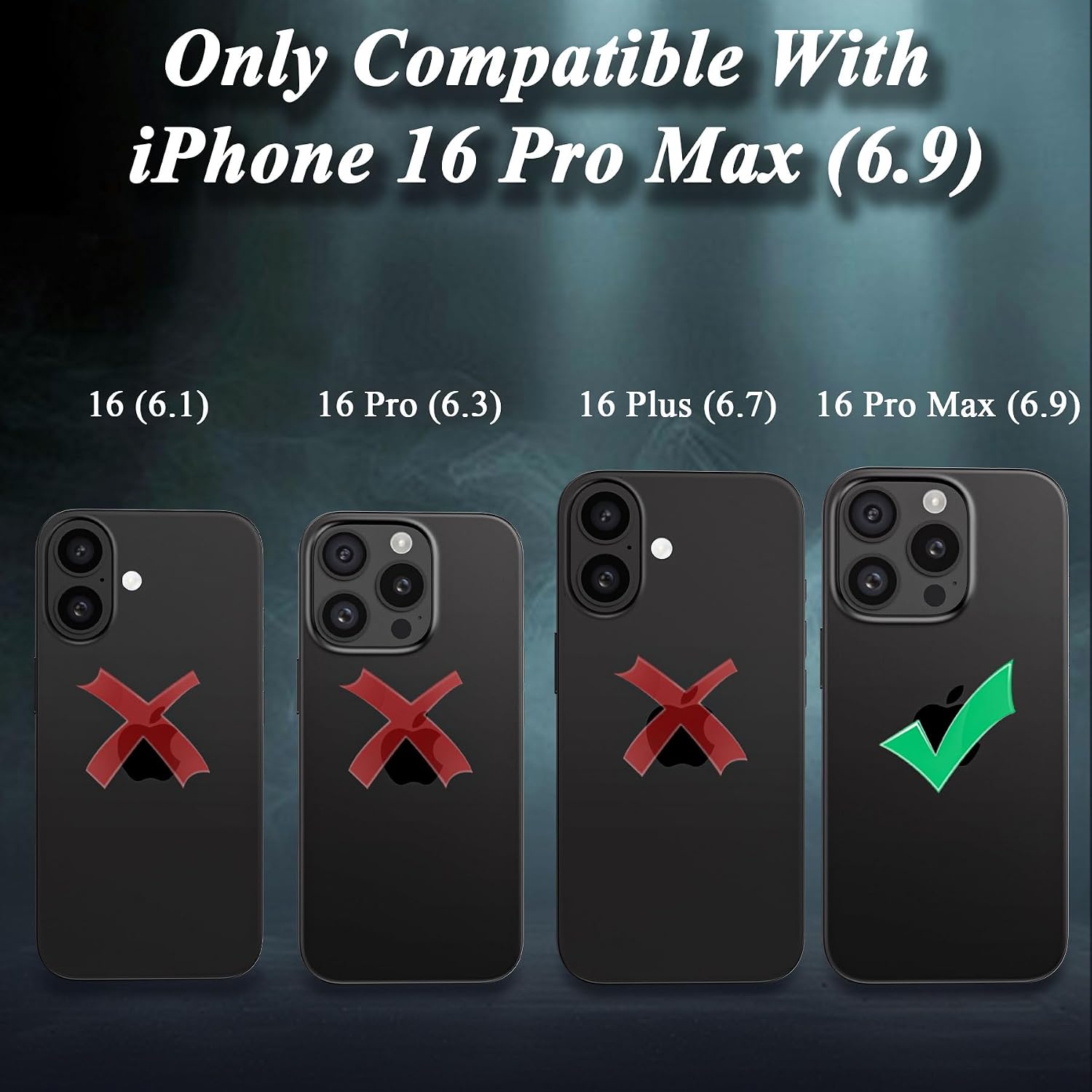 Compatible with iPhone 16 Pro Max Case, with Belt Clip Holster Heavy Duty Magnetic Wireless Charging Full Body Protection Kickstand Cover for iPhone 16 Pro Max 6.9 inch Phone（Black