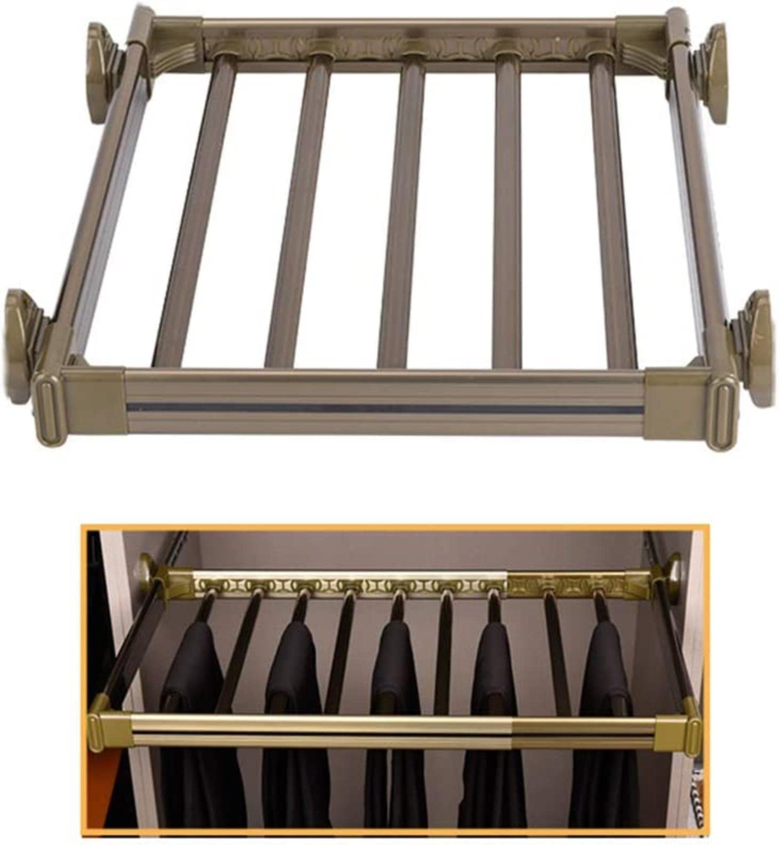 Extraíble Pantalonero para Armario Colgador de Pantalones Aadjustable Cajón para Pantalones Soporte para Corbatas Barra Extensible Ahorra Espacio Accesorios de nización.