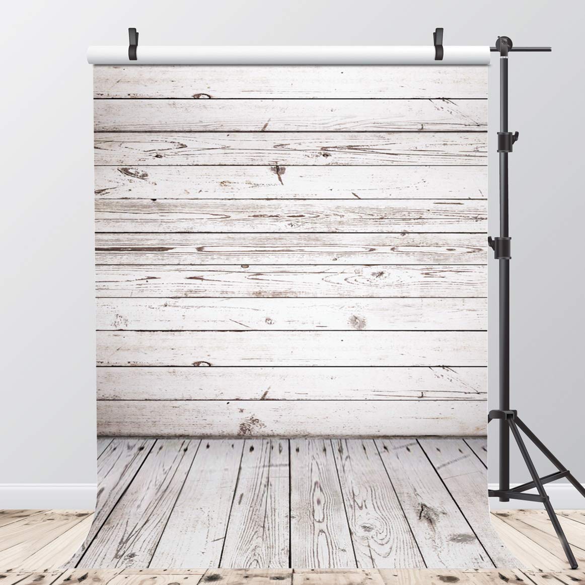 AIIKES 6x9FT White Wood Photography Backdrop Vintage Wooden Backdrop Newborn Photography Background Decoration 10-924
