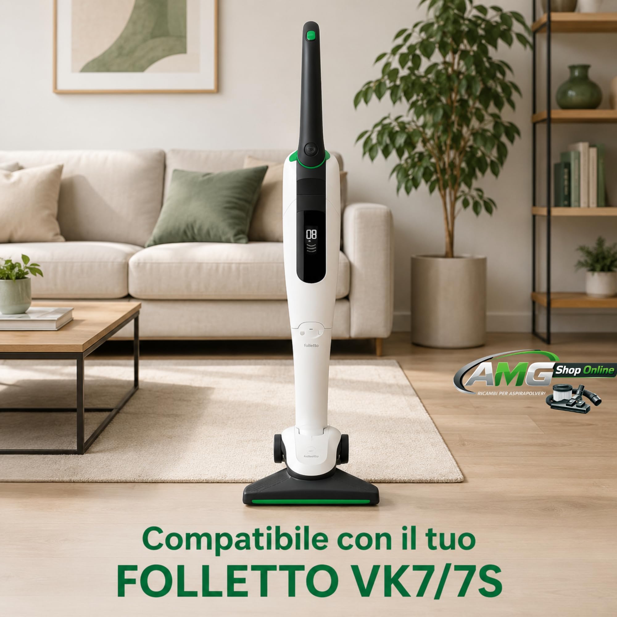 Folletto Picchio PB7/7S USATO COME NUOVO (DA ESPOSIZIONE) per Imbottiti e Materassi ULTIMA GENERAZIONE - COMPLETO di KIT LAVAGGIO e LAVENIA - Accessorio per Divani, Cuscini e Auto -