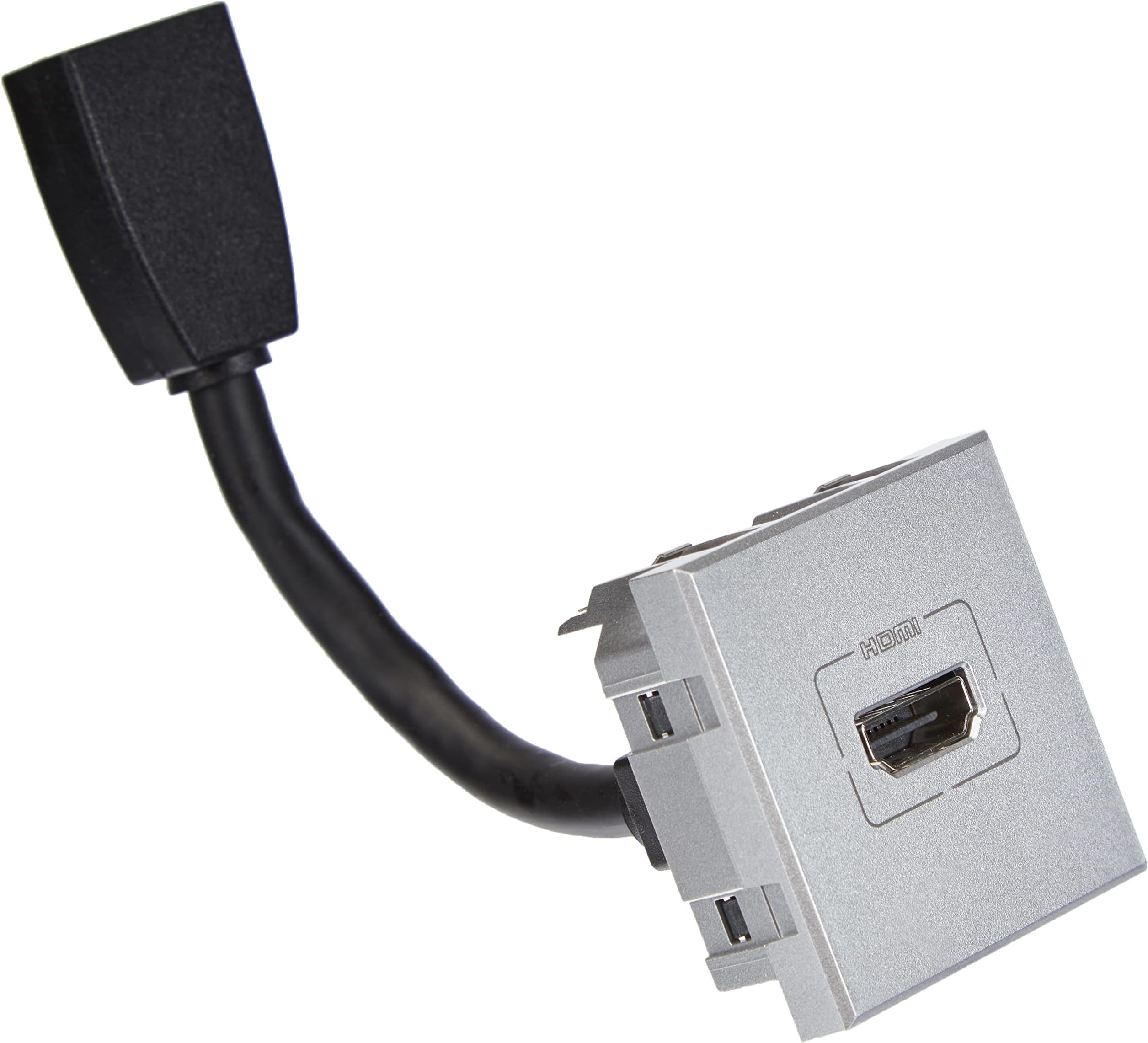 HC4284 TypeA HDMI Connector to Screw Version 1.3 Axolute, 2 Modules, Aluminium Finish