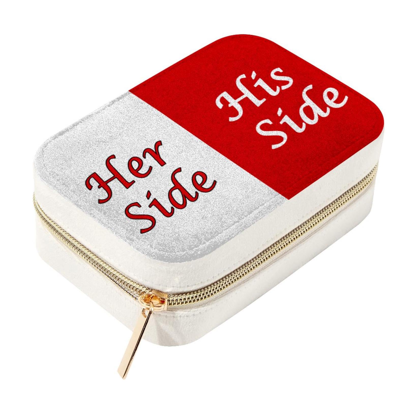 Boîte à bijoux de voyage velours zippée anti-nœud colliers et bagues