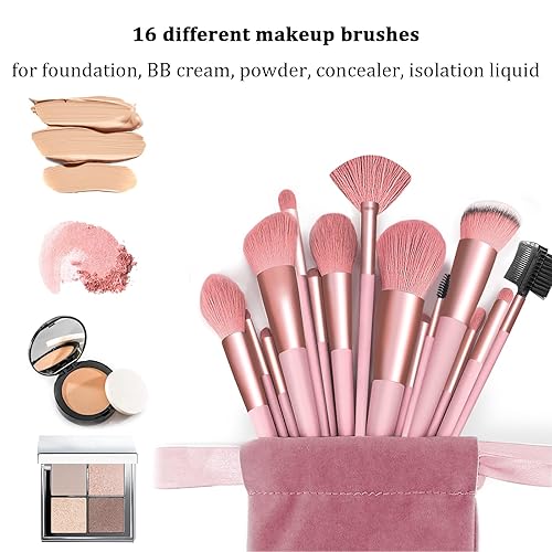 Miniatura 50 de Juego de brochas de maquillaje de 22 piezas, brocha para base de maquillaje para sombra de ojos (verde, juego de 22 piezas, grande)