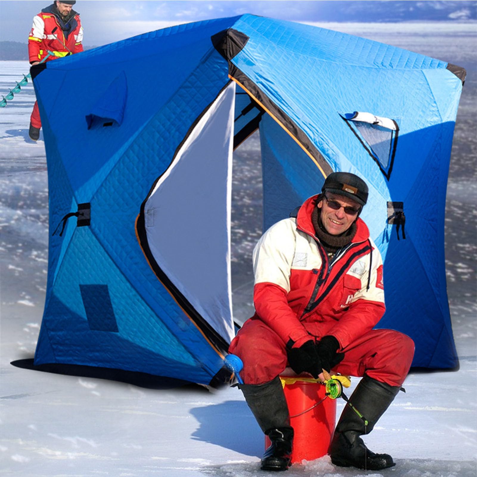 Rifugio da pesca sul ghiaccio - Rifugio caldo portatile e impermeabile,Capanna da pesca sul ghiaccio - per acqua dolce acqua salata navigazione fiume lago stagno spiaggia