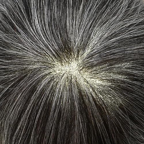 Miniatura 6 de Tupé para hombres, pieza de cabello humano real, tupé suave suizo de encaje transparente, sistema de reemplazo de cabello de polietileno para