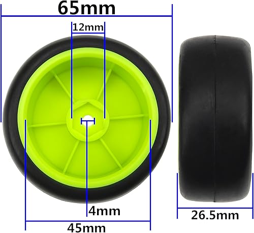 Miniatura 6 de HIRCQOO Llantas de plástico de 0.472 pulgadas hexagonal y neumáticos de goma con espuma compatible con HSP Tamiya HPI Kyosho 110 On-Road Touring Car
