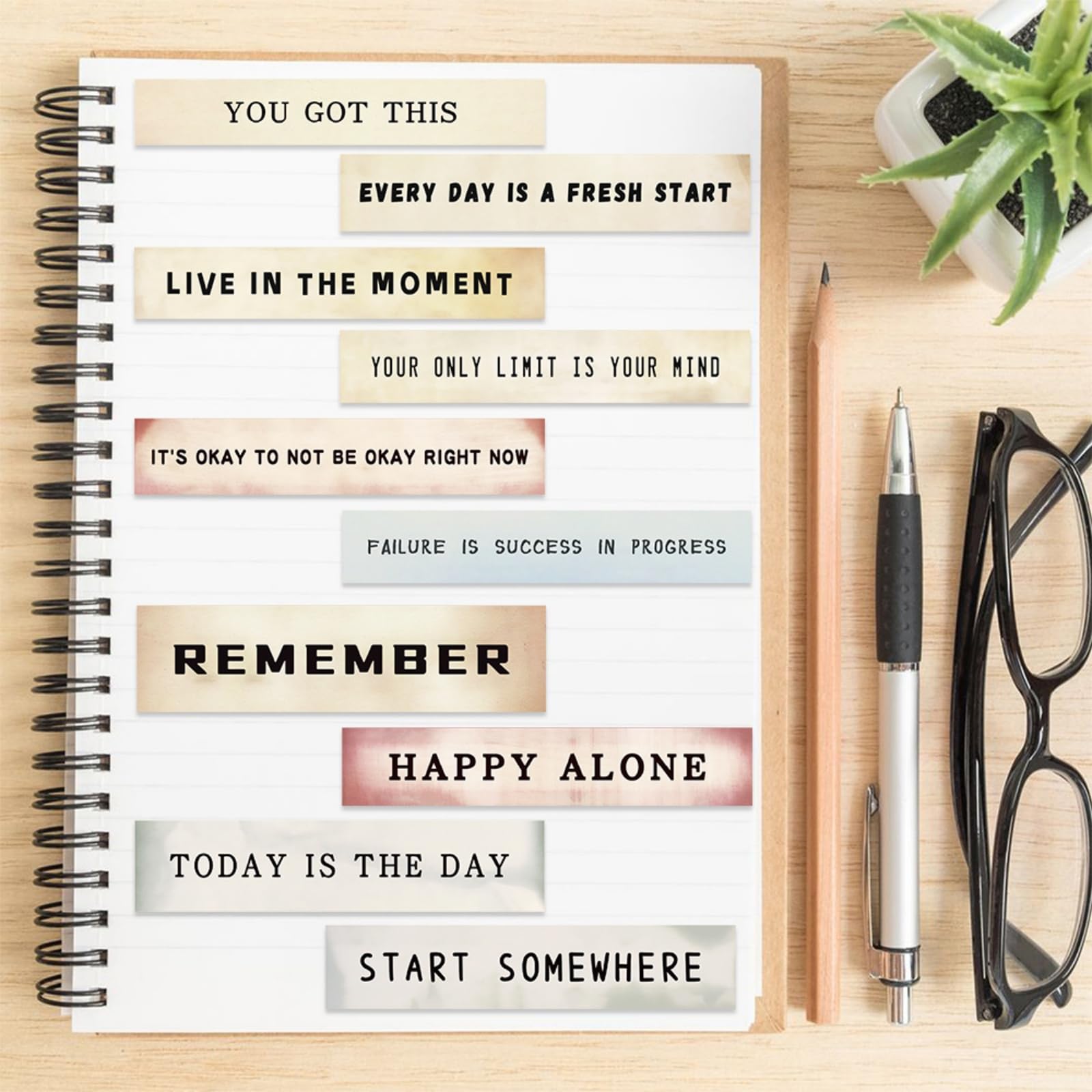 50 adesivi motivazionali con parole in stile boho, forniture per diario spazzatura motivazionale | Adesivi impermeabili per scrapbooking, progetti fai da te e biglietti