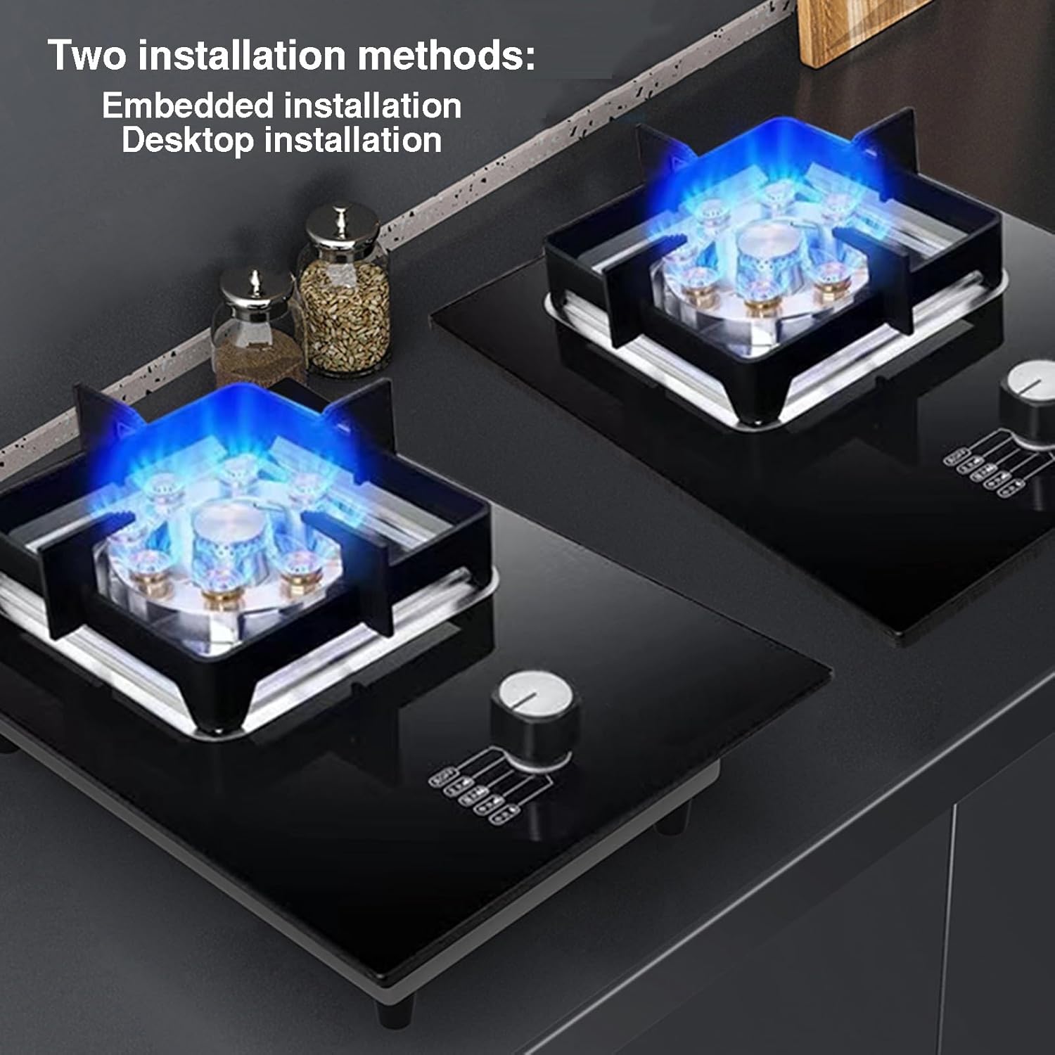 Single Burner Gas Cooktop,5.2kW 9-cavity Efficient Wok,with Instant Ignition and Safety Shut-Off,90-minute Timer Design for Indoor Outdoor Use(NG)