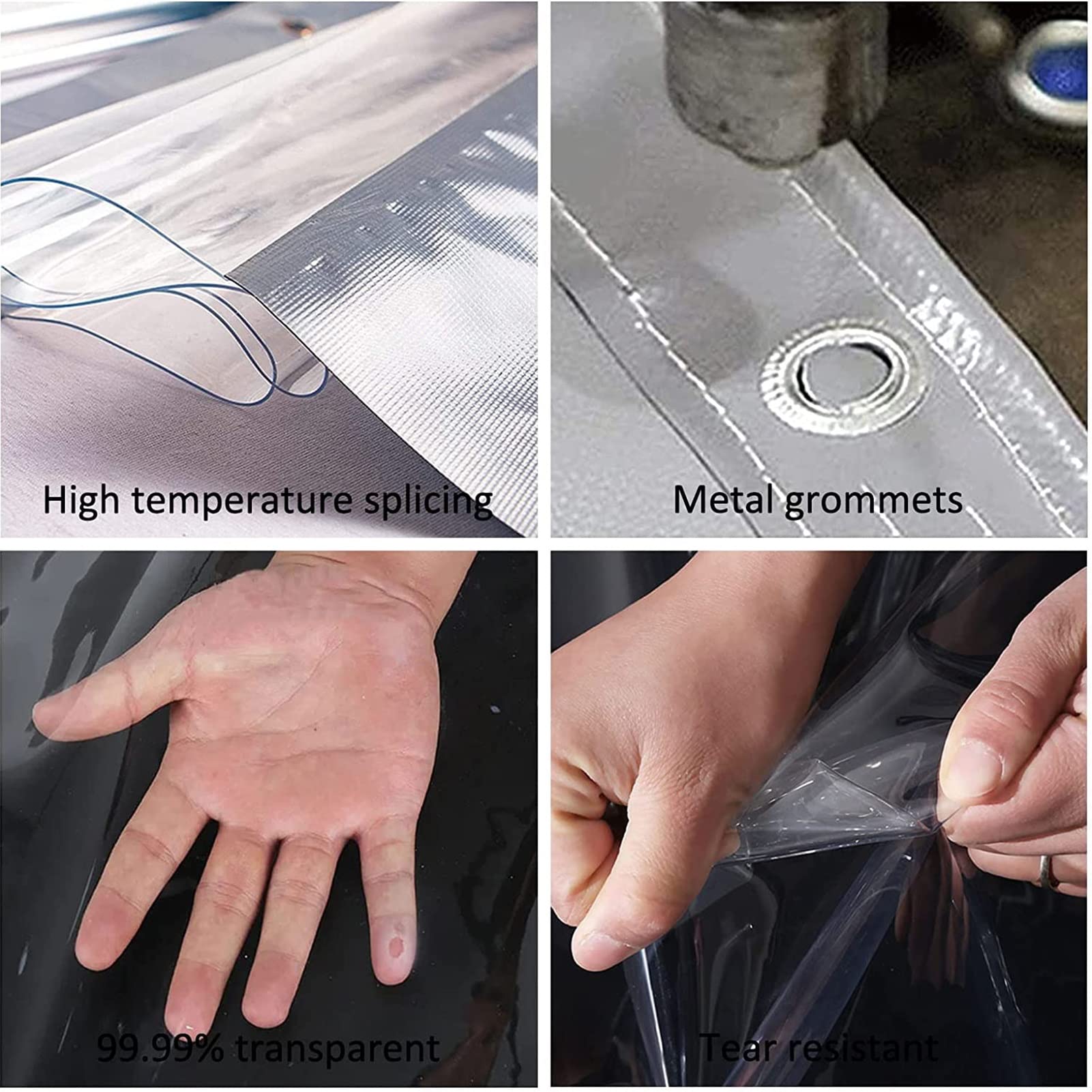 Tettoia trasparente per esterni, pannelli laterali impermeabili in PVC da 0,5 mm con porta personalizzabile per veranda, gazebo, patio, resistente alle intemperie