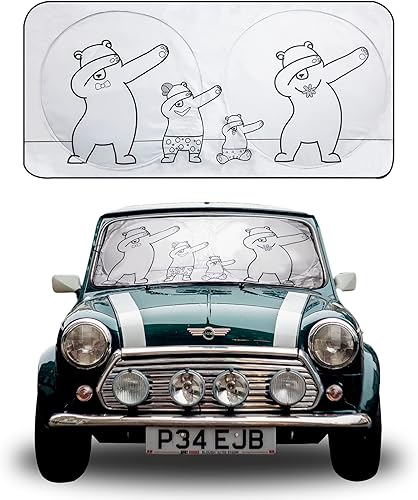 Vista 18 de FH Group Parasol para parabrisas de automóvil – Parasol reflectante plegable con estampado de pingüino, protección UV, bloqueador de calor