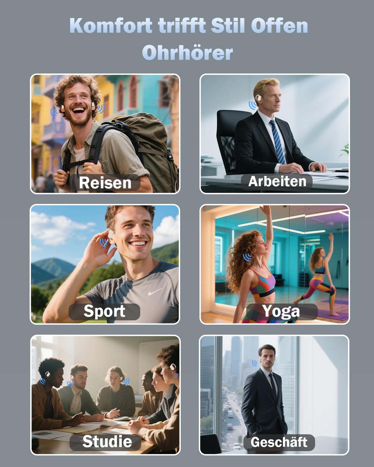 Übersetzer Kopfhörer ohne Internet, Übersetzungskopfhörer 144 Online Sprachen Übersetzer Echtzeit, 3-in-1 OWS Ai Kopfhörer Übersetzer Ohrhörer für Reisen, Business und Lernen (Beige, Online-Version)