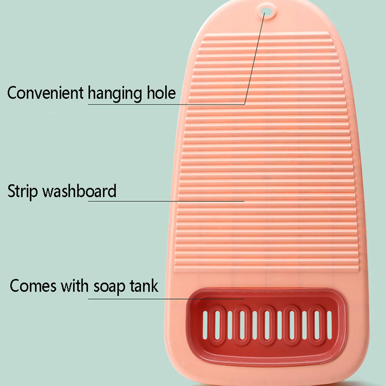 Mini Washboard Plastica Portatile, Lavatoio Antiscivolo, con Treppiede Fisso, Strumento di Pulizia in Plastica, Domestica Washboard. L Grigio.