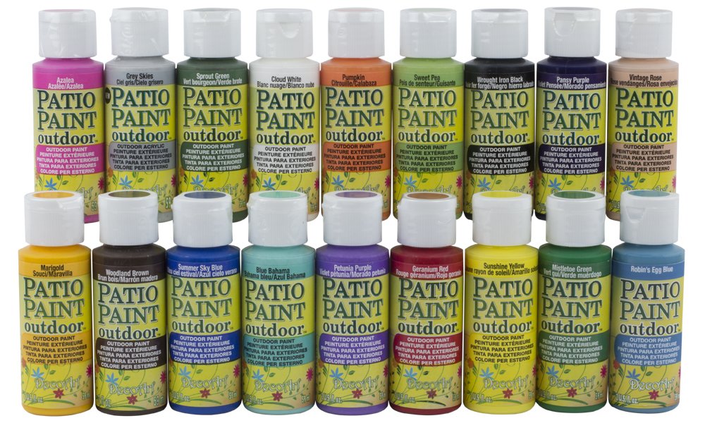 DecoArt Acrylic Patio Paint Fan Favorites Sampler Set 2 oz DASK371