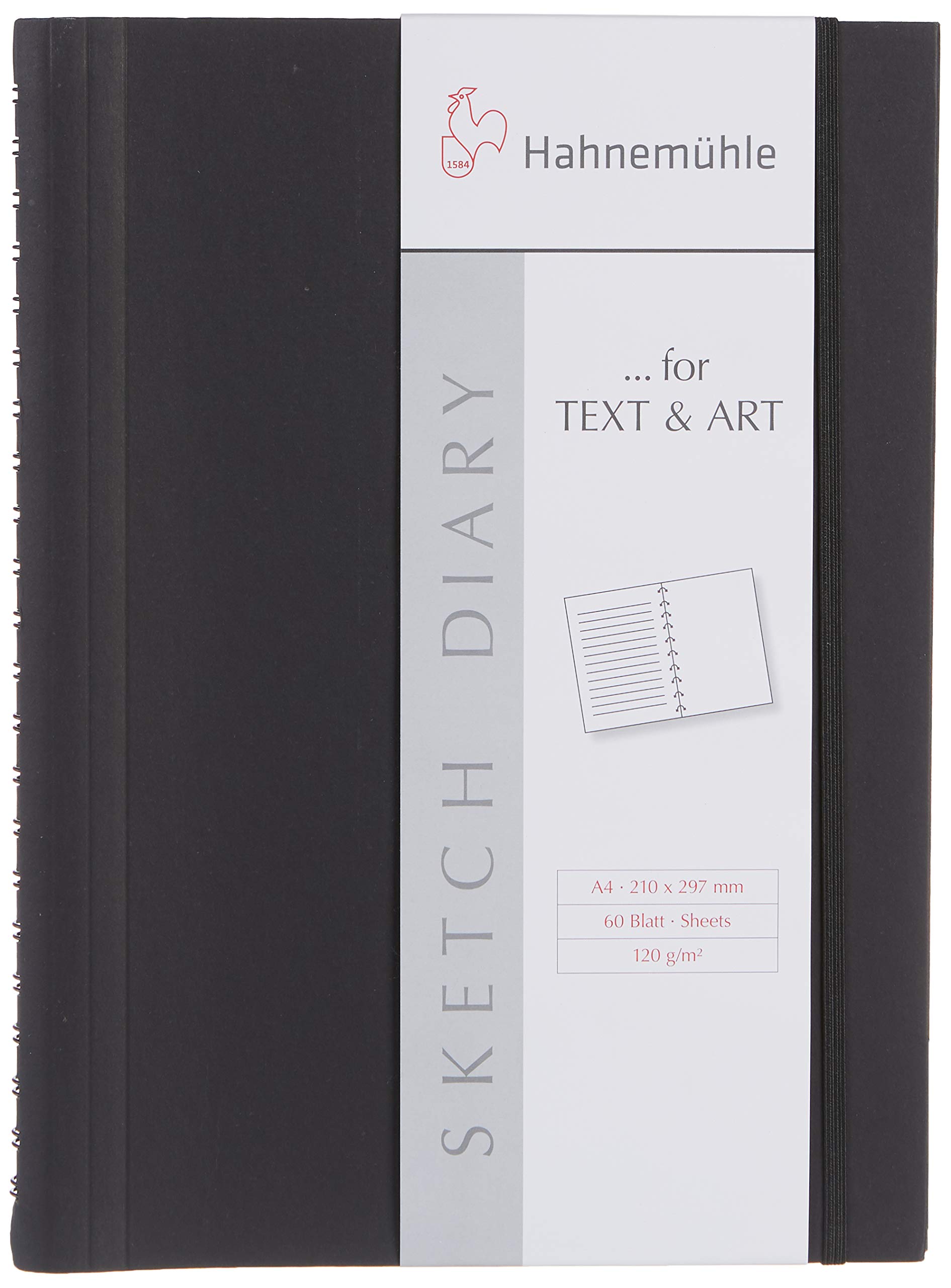 10628755 Sketch Diary - A4 80 gsm - 60 sheets - Black