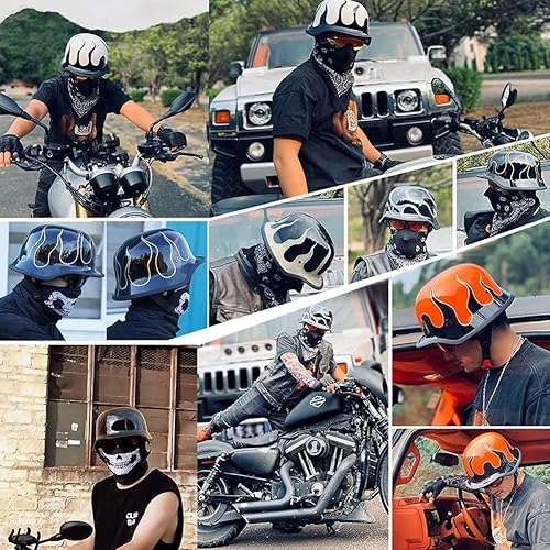Miniatura 7 de Casco de motocicleta alemán con diseño de calavera, aprobado por DOT, para hombres y mujeres, con correa ajustable para la barbilla, para scooter