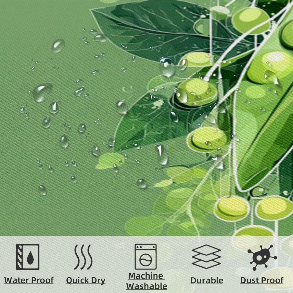 Zielona zasłona prysznicowa 240 x 200 cm, zasłony łazienkowe z 12 haczykami do zasłony prysznicowej, bardzo długie zasłony, wodoodporna tkanina poliestrowa, obciążony brzeg, szybkoschnąca, trwała do