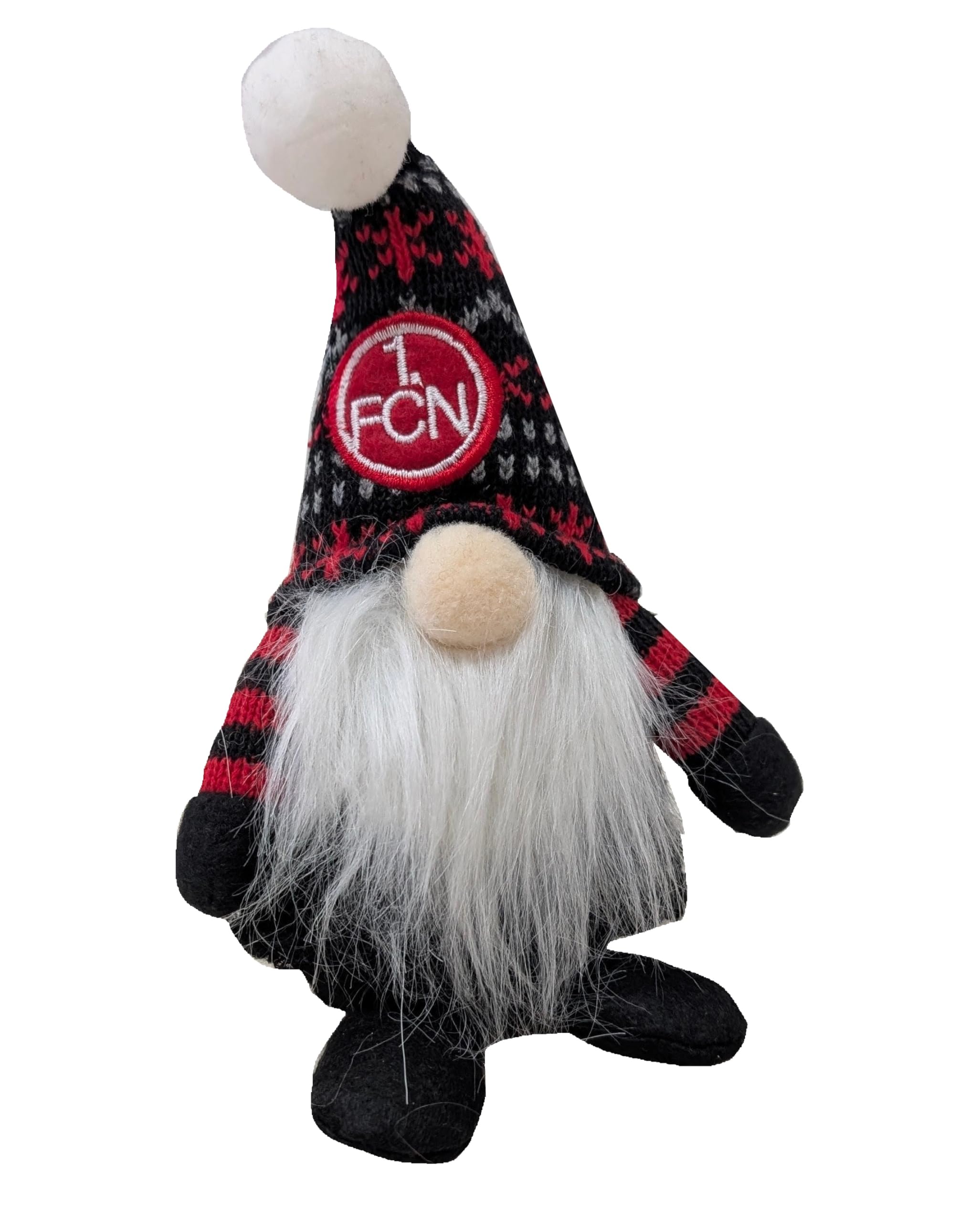 1. FC Nürnberg Wichtel – Offizieller Fan Wichtel mit Vereinslogo – Weihnachtswichtel Deko Figur – Geschenk für Club Fans – Weihnachtsdeko Fußball Fanartikel