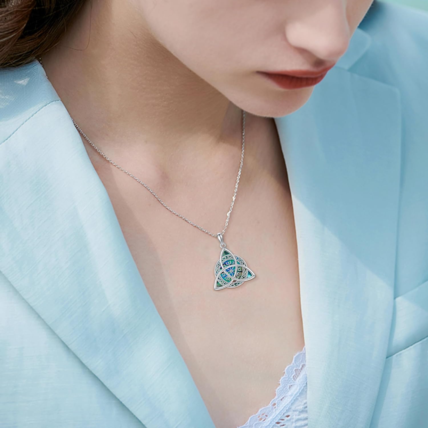 Celtic Knot Viking Necklace 925 Sterling Silver Amulet Pendant Viking Jewelry Gift for Women Men - Image 6