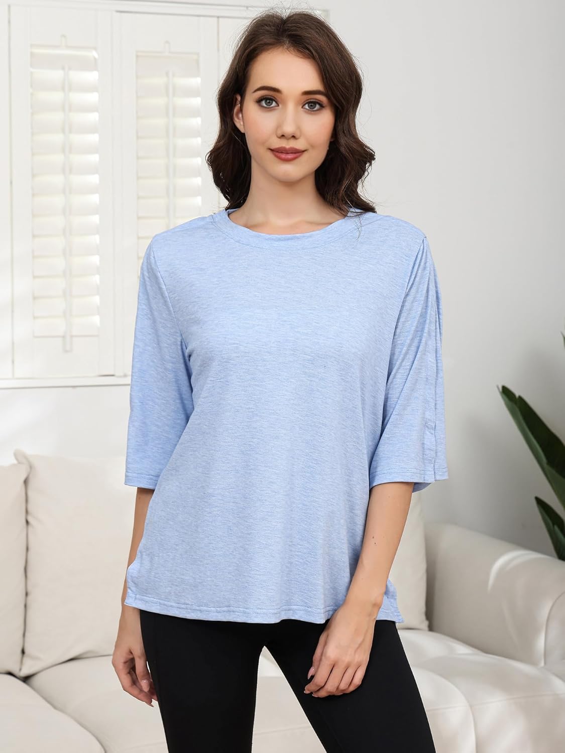 Women's Post Surgery Shirts 3/4 Sleeve Tear Away Snap Front Tops Rotator Cuff Chemo Port Shirts Adaptive Clothing - Image 6