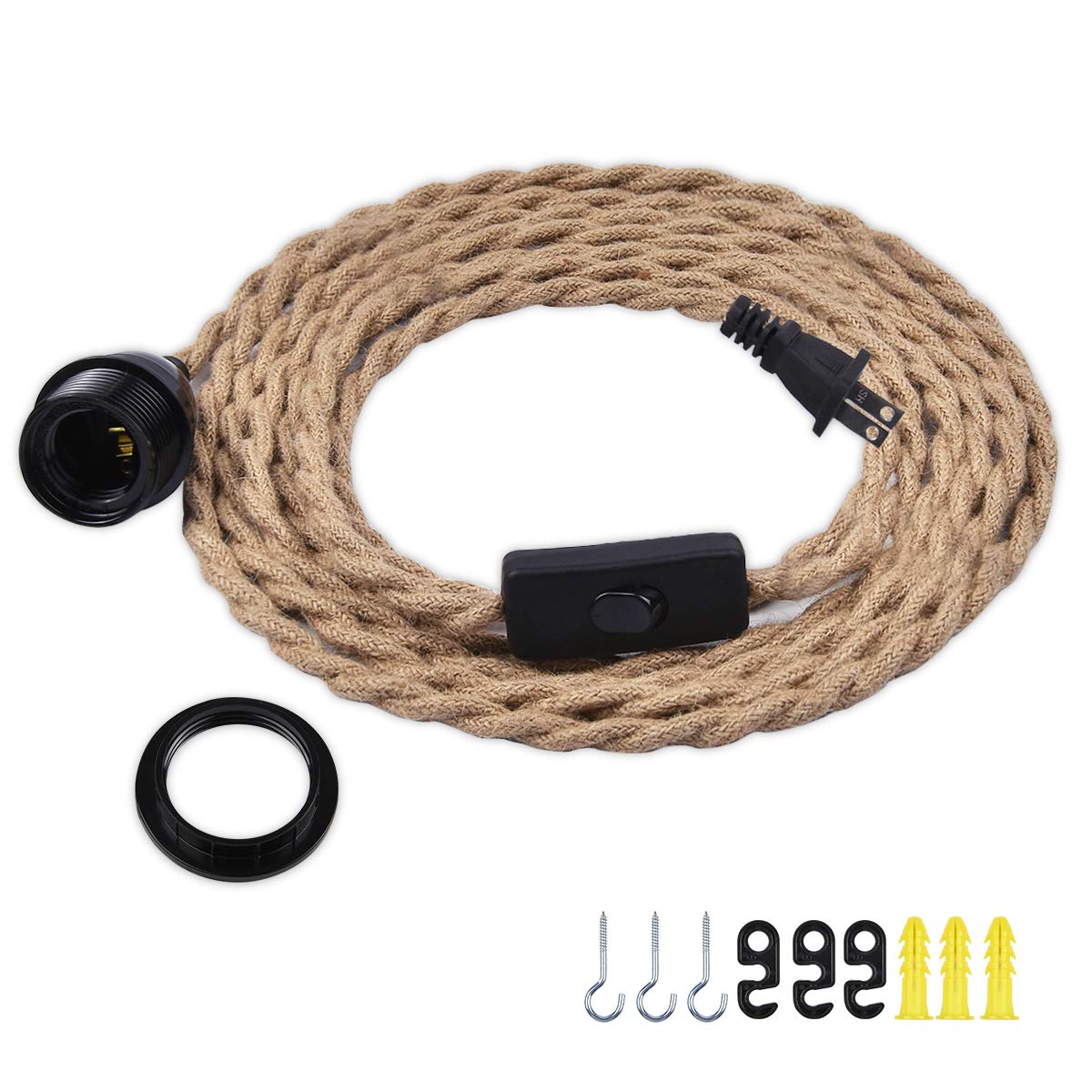 Buy Industrial Pendant Light Cord, 15Ft Plug in Hanging Light Kit with