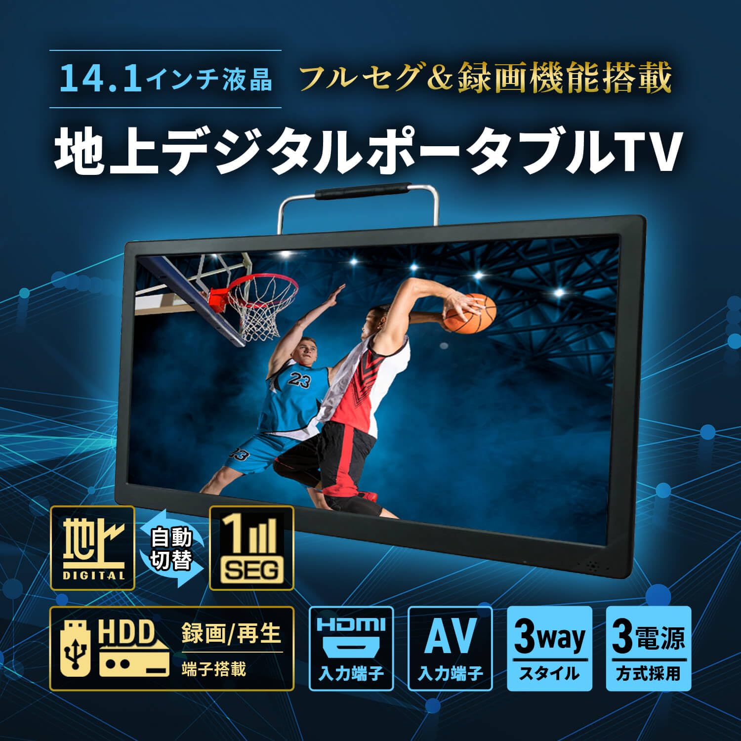 Amazon | 東京Deco 14.1インチ 録画機能搭載 ポータブル液晶