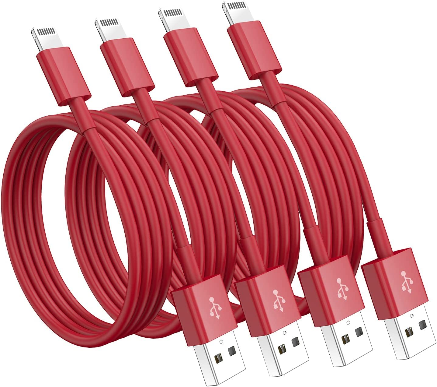 Susnwere 4 Pack [Apple MFi Certified] Apple Charging Cables 6ft, iPhone Chargers, Lightning Fast iPhone Charging Cord for iPhone 12/11/11Pro/11Max/ X/XS/XR/XS Max/8/7, ipad(White) — Amazon image 8