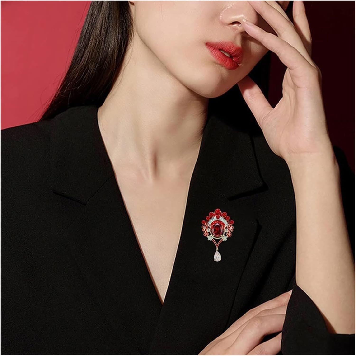 spille, Spilla Bouquet da donna Distintivo Sciarpa Clip Decorazione di gioielli Accessori moda for Strass