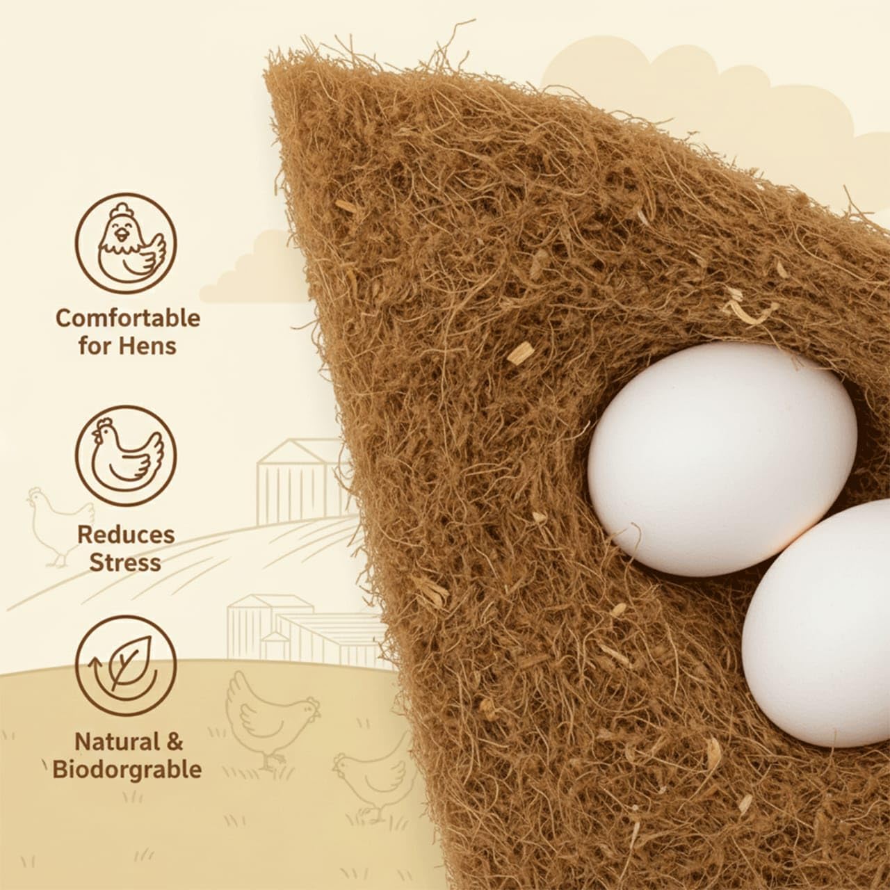 Chicken Nesting Pads – 12 Pack 13x13 Aspen Excelsior Nest Box Liners for Chicken Coop – Natural Chicken Coop Bedding, Egg Protection Pads, Dust-Free Nesting Box Bedding for Laying Hens