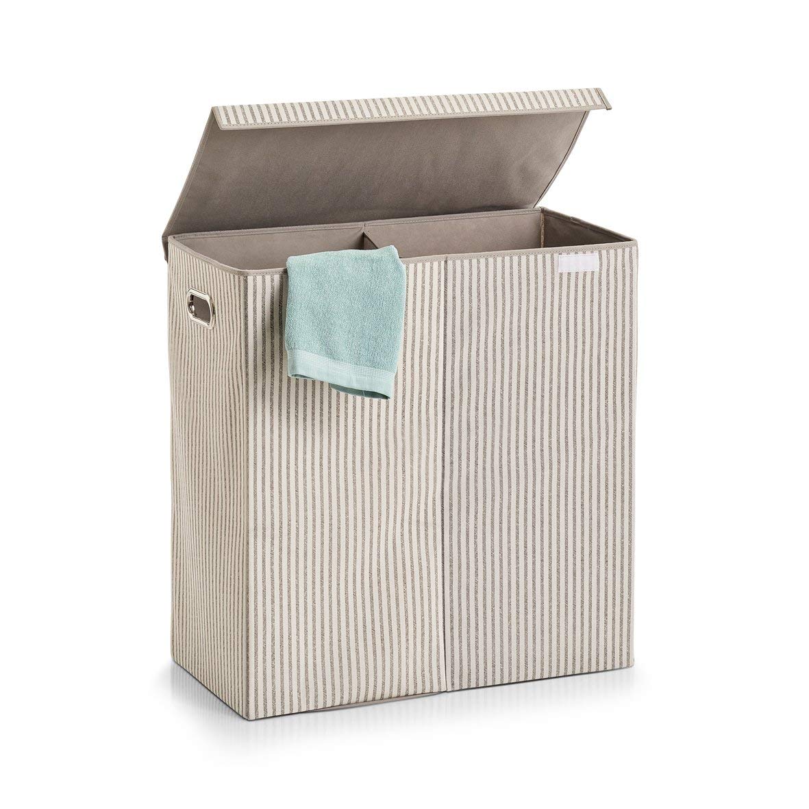 'Biancheria "Stripes, in tessuto non tessuto, colore Beige, Beige, 61,5 x 31 x 63 cm