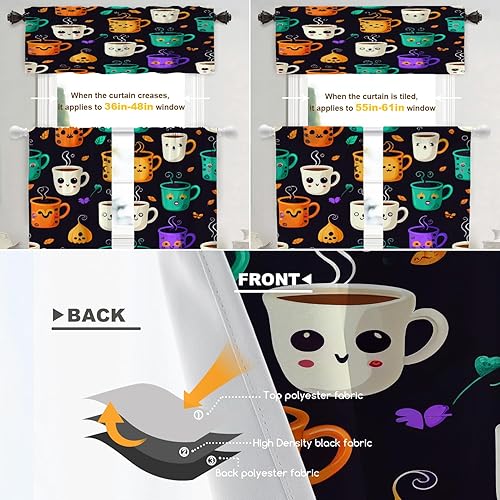 Miniatura 9 de Shrahala Cenefas de cocina estilo grunge rojo naranja, color naranja degradado, pintura al óleo retro grunge, cortina de media ventana, tratamiento