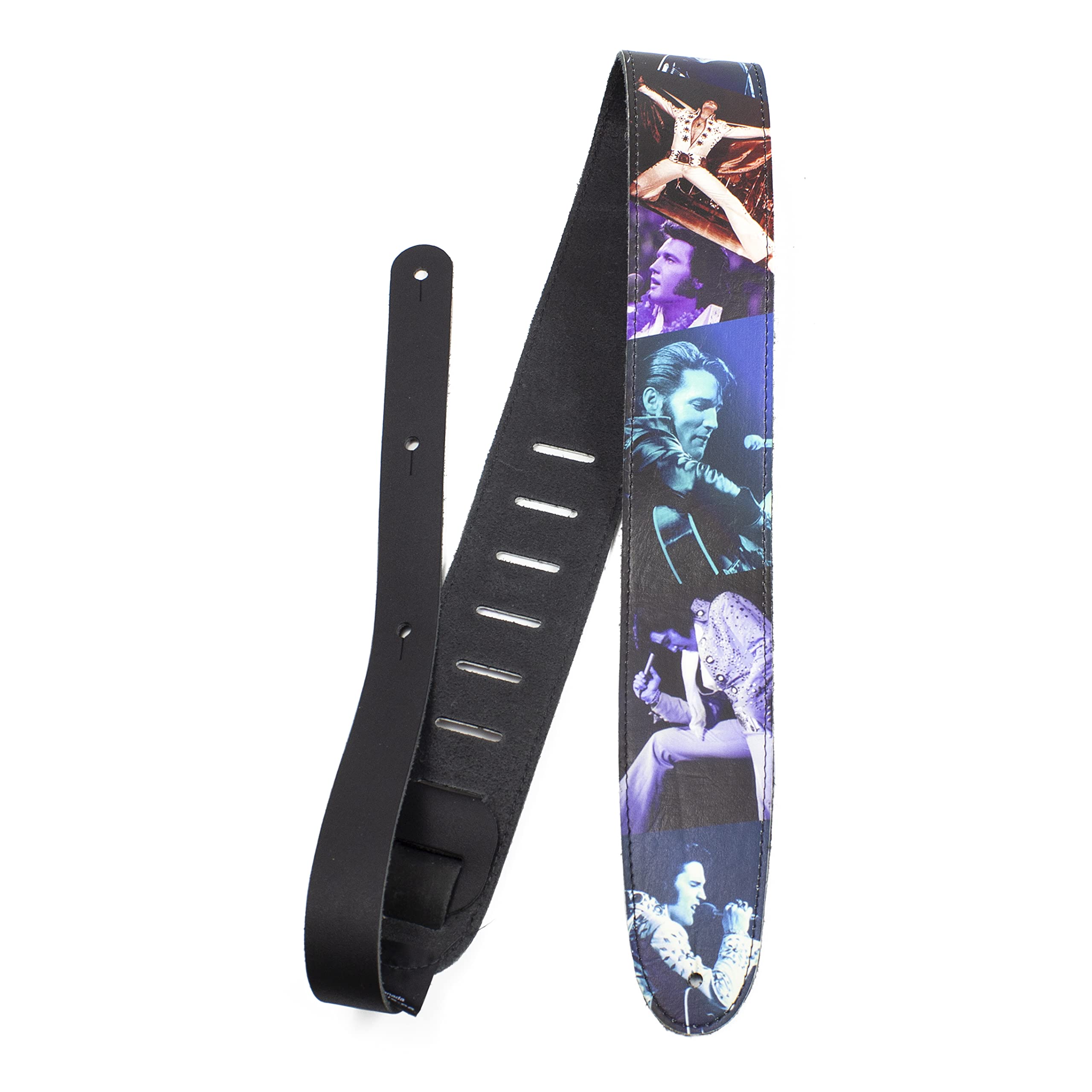 Perri's Leathers P25EPV-8264 Elvis, Leather Guitar Strap with High Resolution Imaging