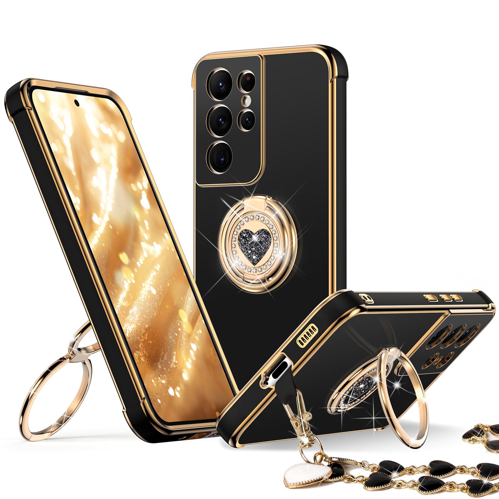 Amazon.co.jp: XYZ Galaxy S21 Ultra用スタンド付きケース、Samsung