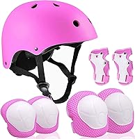 Vista 14 de Casco ajustable para niños de 3 a 16 años, niños pequeños, niños y niñas, equipo de protección con rodilleras, coderas y muñequeras para múltiples