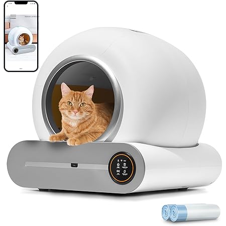 Angol Shiold Automatic Self Cleaning Cat Litter Box 65L Extra Large Capacity Smart Kitty Litter Box with App Control/Odor Removal/Low Noise for Multiple Cats