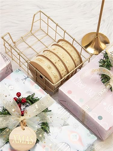 Miniatura 4 de Holijolly Gold Star - Cinta transparente de hilo de nieve para cumpleaños, bodas, Navidad, 34 pulgadas x 10 yardas