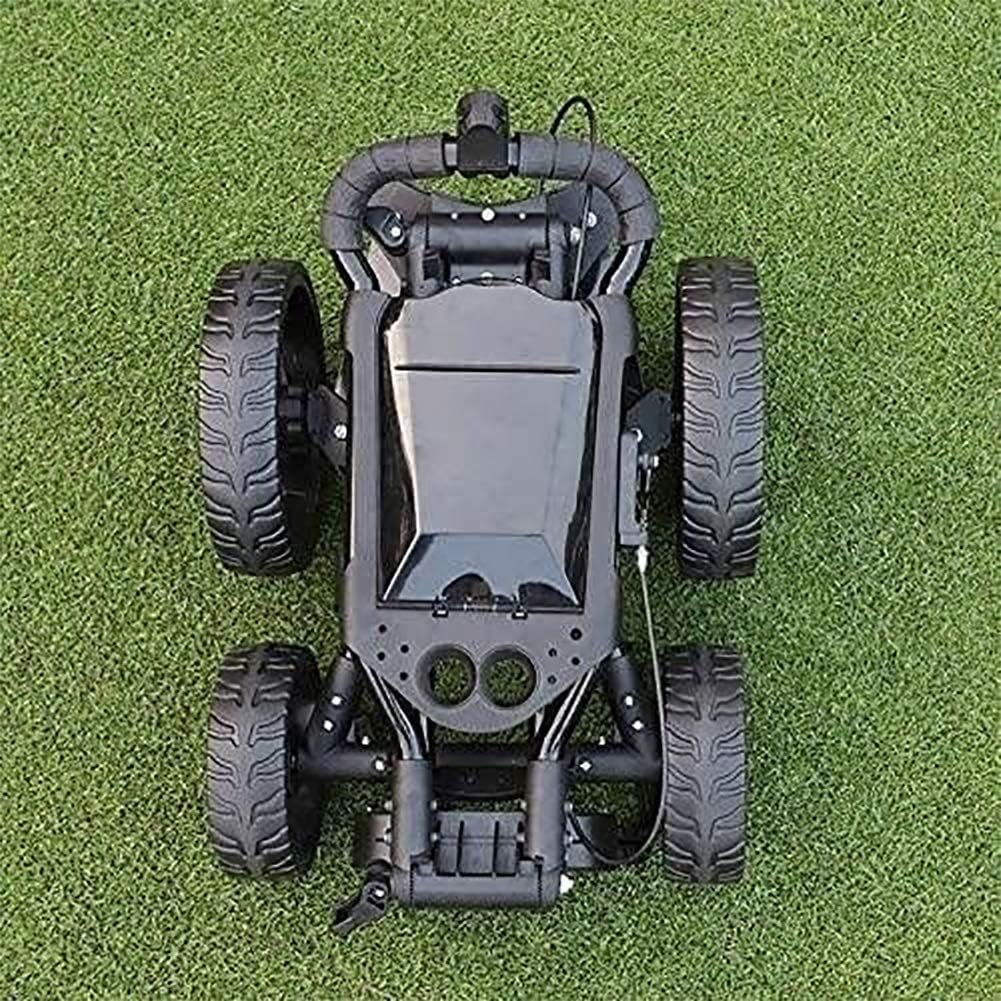 Golf PushCart Push Cart for Golf Clubs 4 Wheel Push Pull Golf Cart Foldable Lightweight Golf Trolley with Hand Brake, Umbrella Stand, Drink Holder, Smooth Wheel, Multi-Function Panel