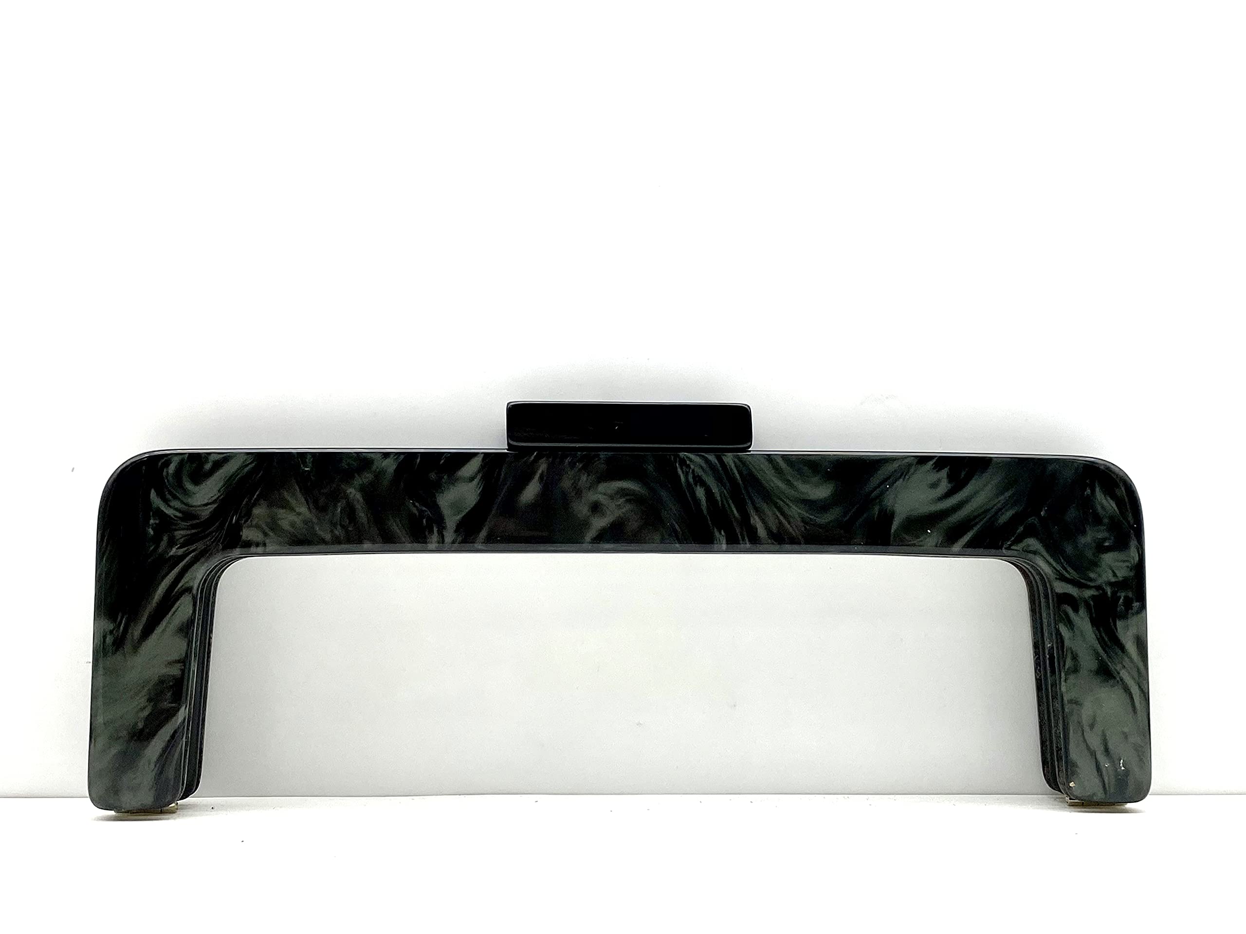 Cadre de sac à main M56F en résine noire à vis de dimensions 21 x 7,6 cm pour création